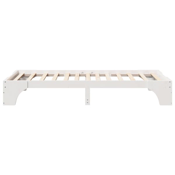 Sängram Vit 75 x 190 cm Massiv furu