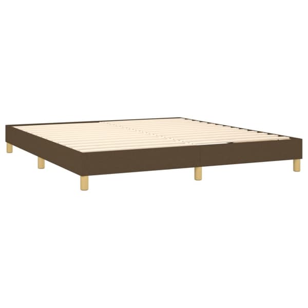Boxspring-sängram mörkbrun 180x200 cm tyg