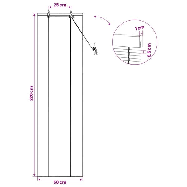 Rullgardin Brun 50 x 220 cm Bambu