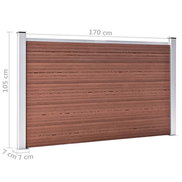 Staketpanel WPC 180x105 cm brun