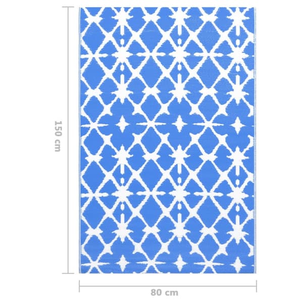 Utomhusmatta ARAKIL blå och vit 80x150 cm PP