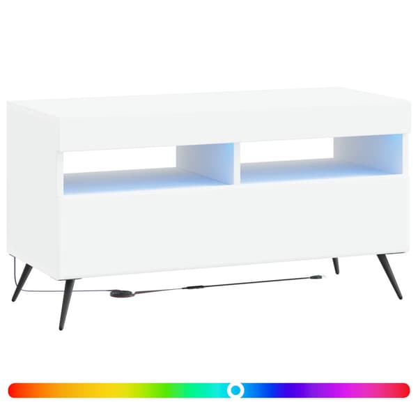 LED TV-skåp Vit Konstruerat trä