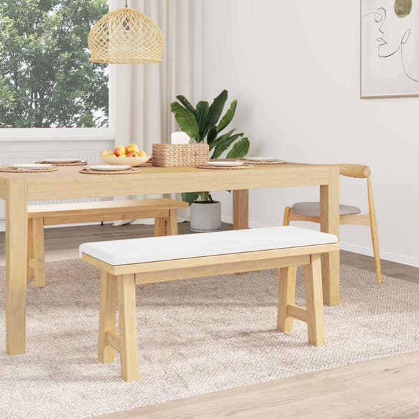 Bänk kudde Tyg Vit Djup 35 cm