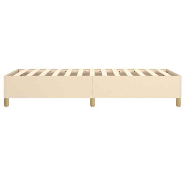 Boxspring-sängram cremefärgad 90x200 cm tyg