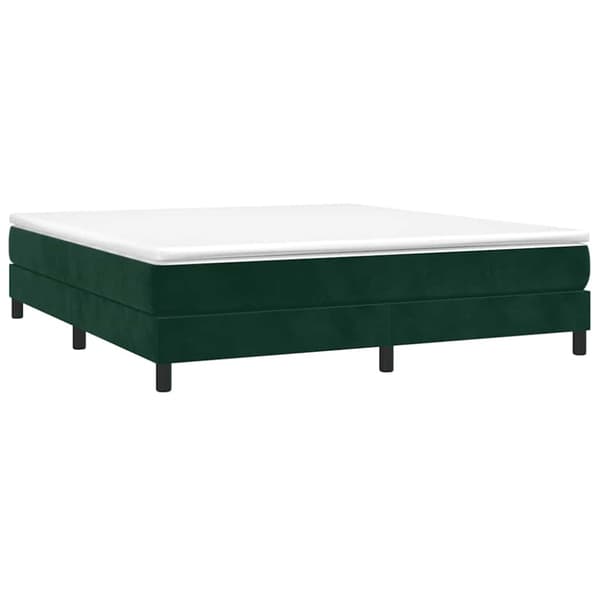 Boxspring-sängram mörkgrön 160x200 cm sammet