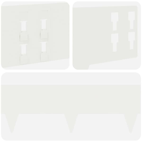 Kant för gräsmatta 30 pcs 100 x 15 cm Stål Vit