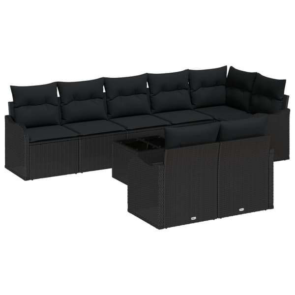 Trädgårdsoffset 9 pcs Svart konstrotting