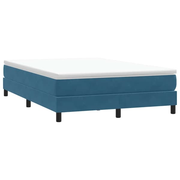 Ramsäng utan madrass mörkblå 160x210 cm sammet