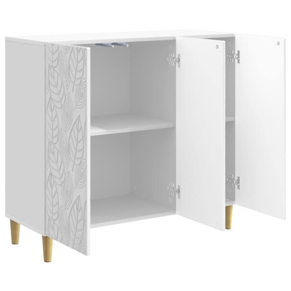 Sideboard Vit högglans 89 x 34,5 x 80 cm Konstruerat trä