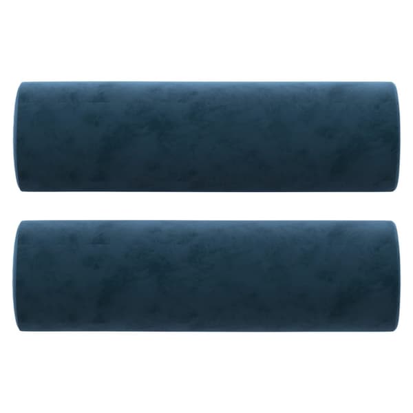 Prydnadskuddar 2 st blå Ø15x50 cm sammet