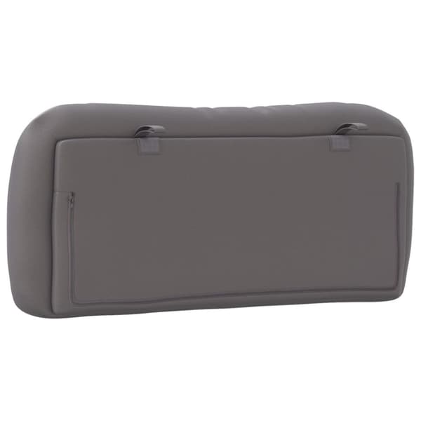 Headboard Cushion "Hvar" Grey 90 cm Faux Leather