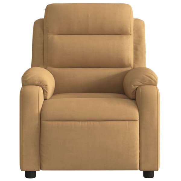 Elektrisk reclinerfåtölj brun sammet