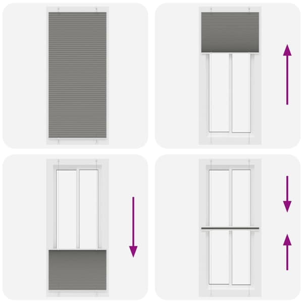 Plisserad persienn antracit 100x200 cm tyg bredd polyester