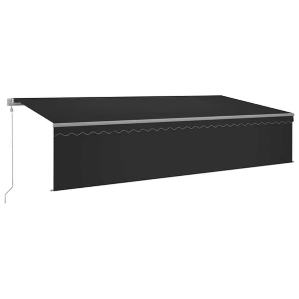 Automatisk markis med rullgardin vindsensor LED 6x3 m antracit