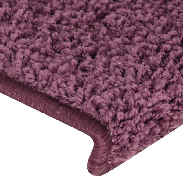 Trappmattor 15 st 65x21x4 cm mörklila rektangulär kant