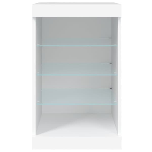 Skänk med LED-belysning vit 41x37x67 cm