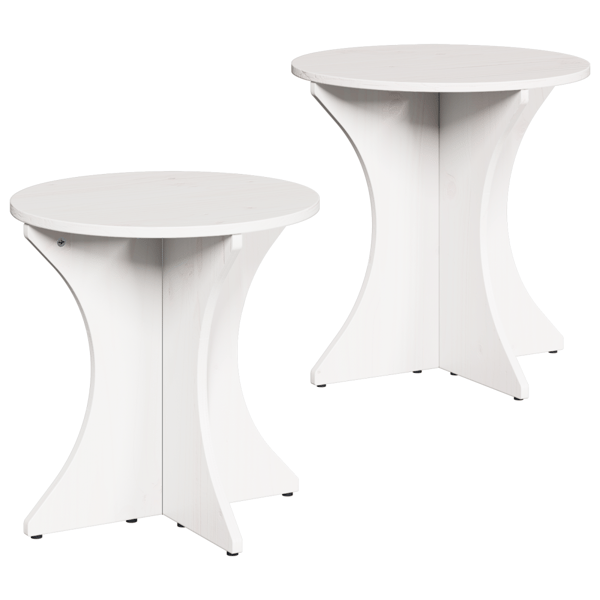 Kaffeebord 2 pcs Vit Massiv furu