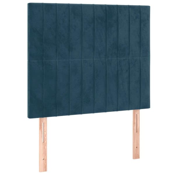 Ramsäng med madrass mörkblå 100x200 cm sammet