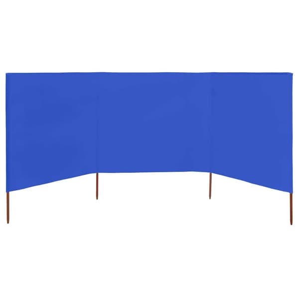Vindskydd 3 paneler tyg 400x120 cm azurblå