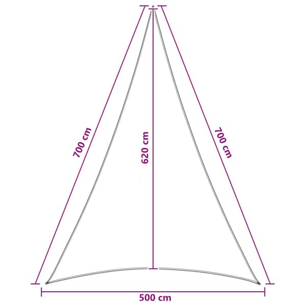 Solsätt segel 5 x 7 x 7 m HDPE Triangulär Gul och Vit