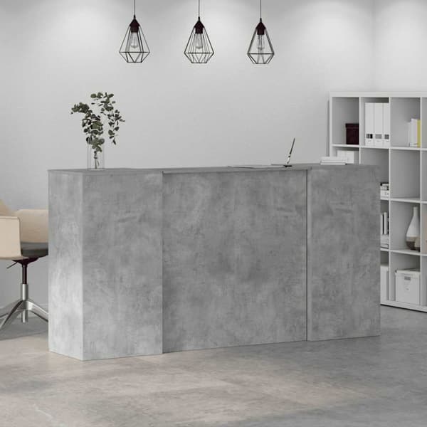 Receptionsdisk betonggrå 200x50x103,5 cm konstruerat trä