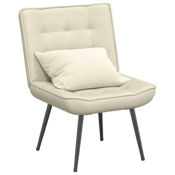 Vilstol gräddvit 64x74x84 cm sammet