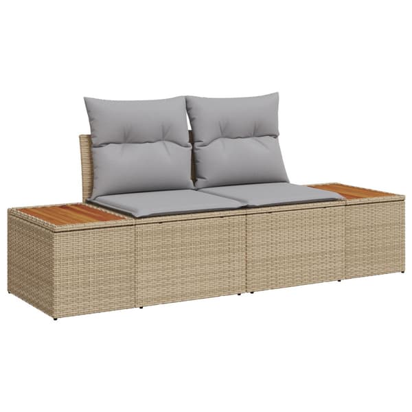 Trädgårdsmöbelset med kudde 5 pcs Beige och Grå