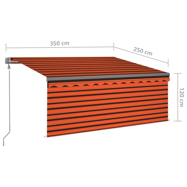 Automatisk markis rullgardin vindsensor LED 3,5x2,5m