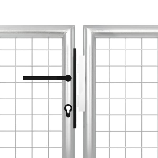 Trädgårdsgrind stål 400x150 cm silver