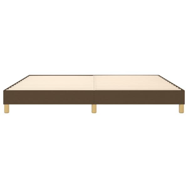 Boxspring-sängram mörkbrun 200x200 cm tyg