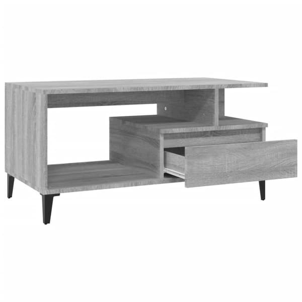 Soffbord grå sonoma 90x49x45 cm konstruerat trä
