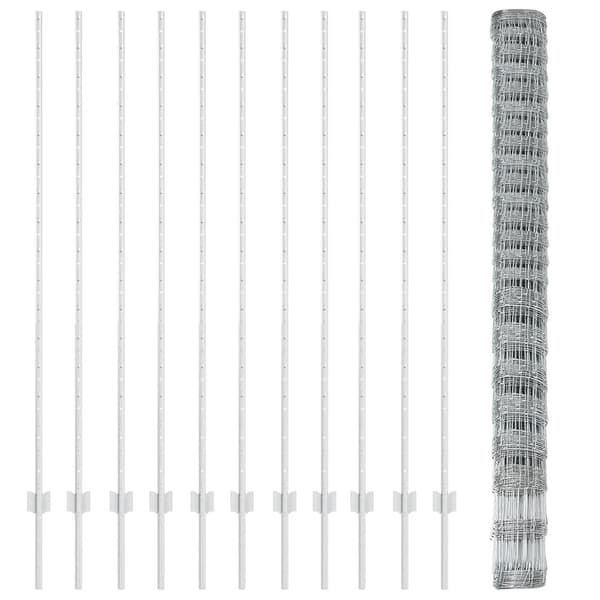 Stängsel med stolpe Silver 1,6 x 25 m Stål