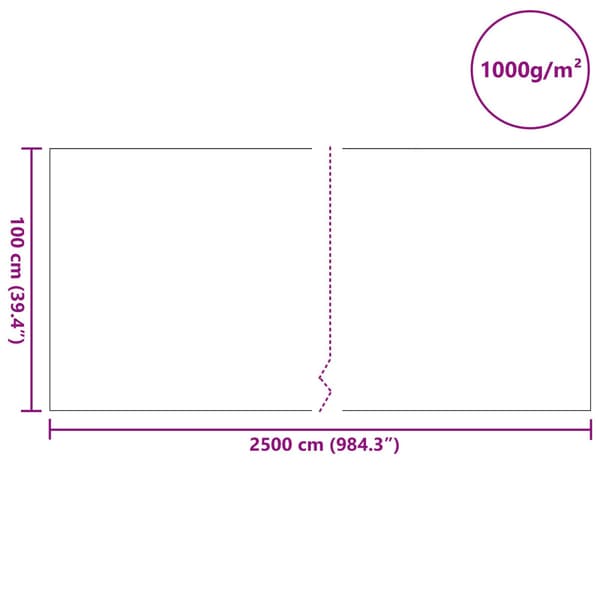 Dammmadrass Grå 1 x 25 m Polyester och Bomull