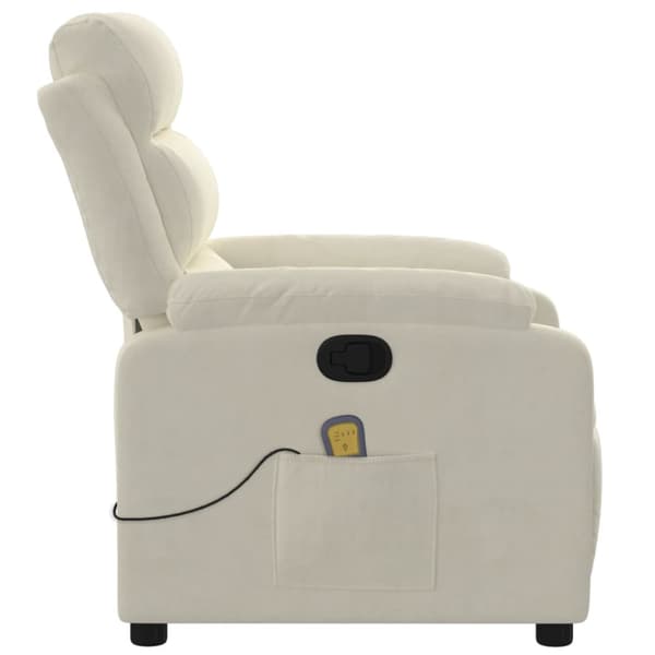 Massagefåtölj gräddvit sammet