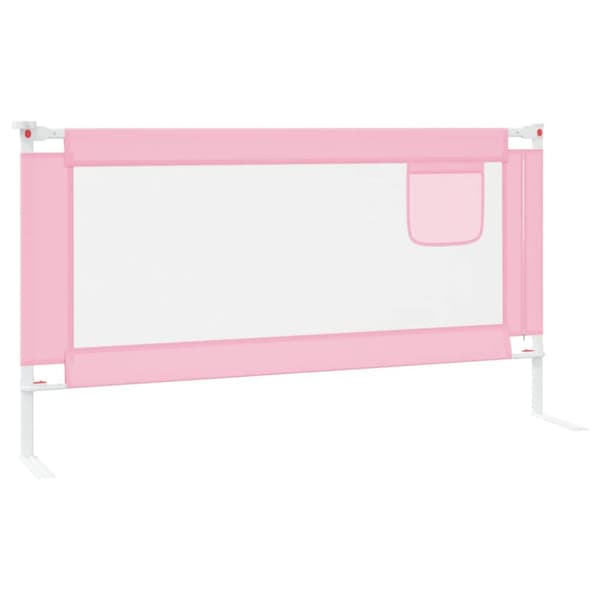 Sängskena för barn rosa 160x25 cm tyg