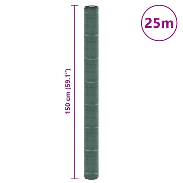 Ogräsmatta grön 1,5x25 m PP