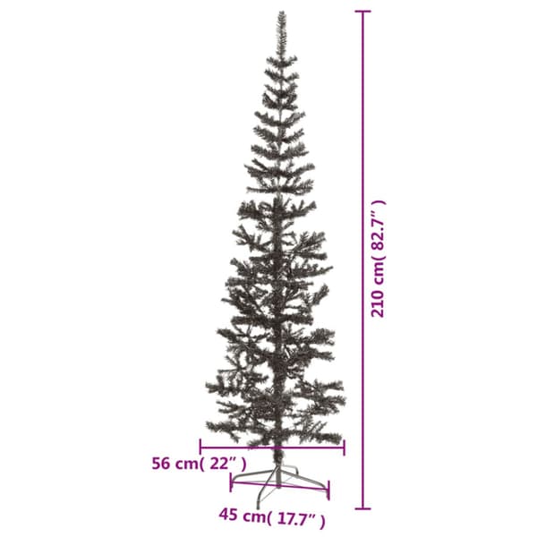Julgran smal svart 210 cm