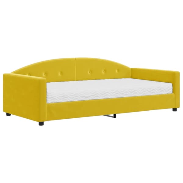 Dagbädd med madrass gul 100x200 cm sammet