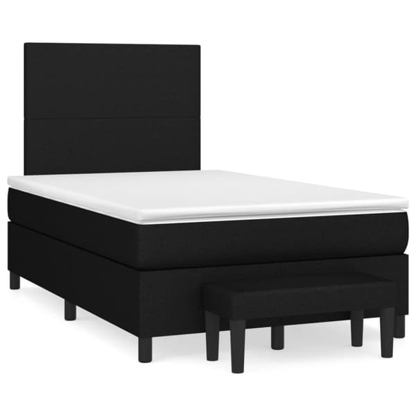 Ramsäng med madrass svart 120x190 cm tyg