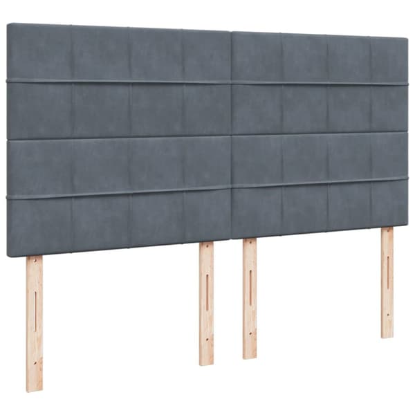 Ramsäng med madrass mörkgrå 180x200 cm sammet