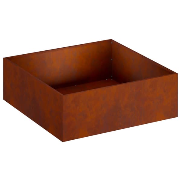 Trädgårdsplanterare 2 st Rostig 60 x 60 x 20 cm