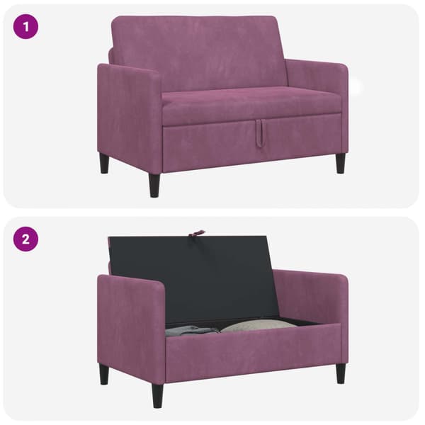 Soffa med förvaring Lila 122 x 78 x 87 cm Polyester