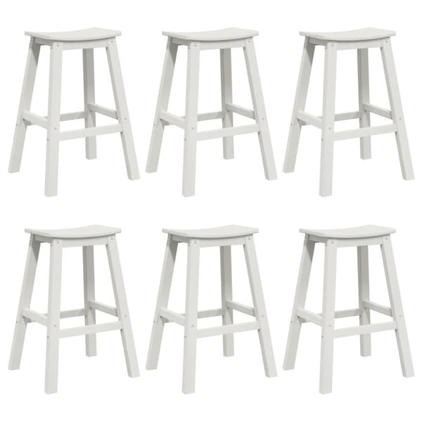 Trädgårds Bar Set 6 pcs Vit HDPE