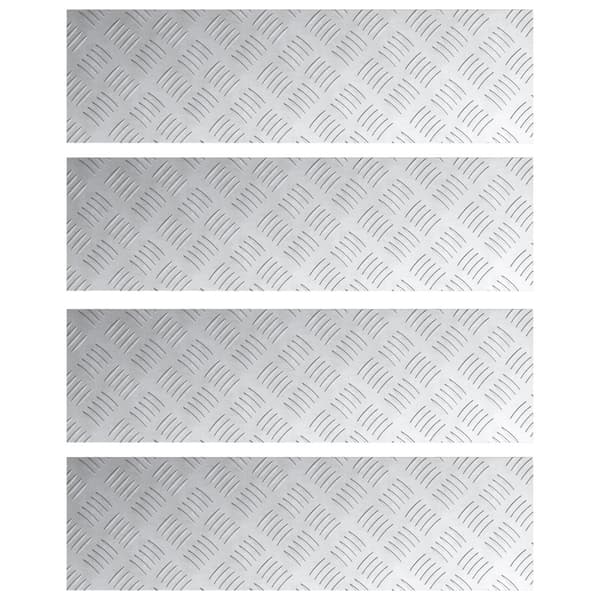 Trappsteg Rektangulär 4 pcs Silver 70 x 20 cm Aluminium