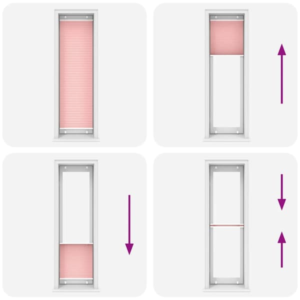 Plisserad persienn rosa 65x200cm tyg bredd 64,4cm polyester