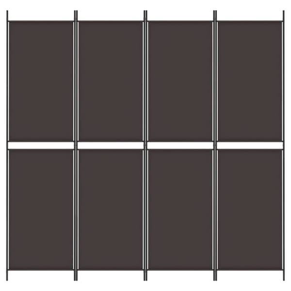 Rumsavdelare 4 paneler brun 200x200 cm tyg