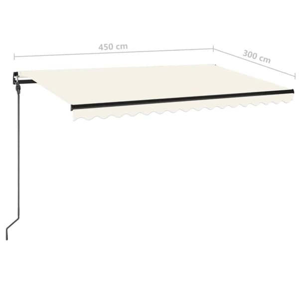 Markis manuellt infällbar 450x300 cm gräddvit