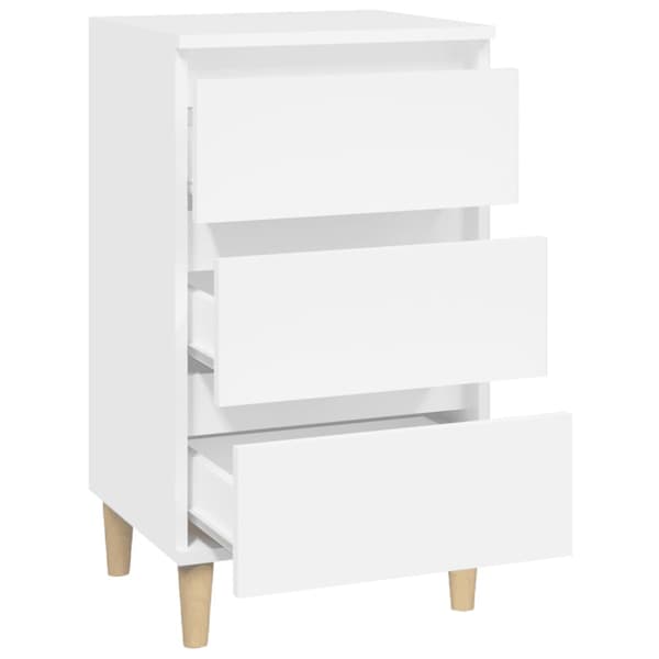 Sängbord vit 40x35x70 cm konstruerat trä