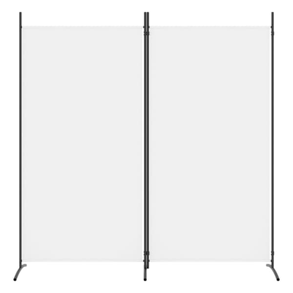 Rumsavdelare 2 panel vit 175x180 cm tyg