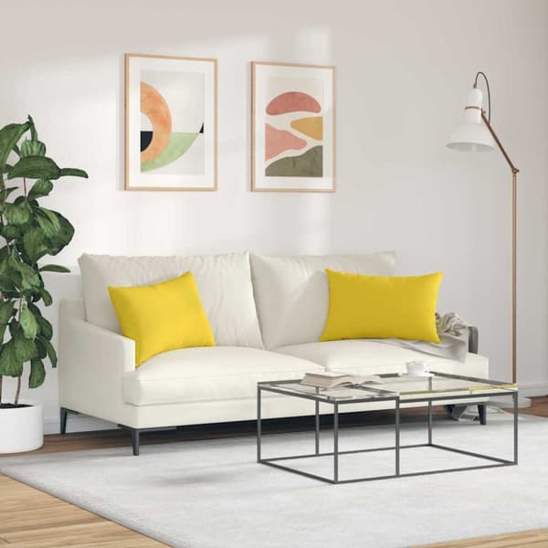 Sofakuddar 2 pcs Ljusgul 60 x 40 cm tyg